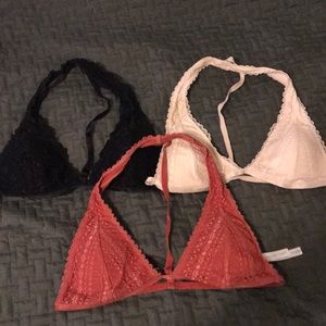 Three Live Love Dream Aeropostale Bralettes